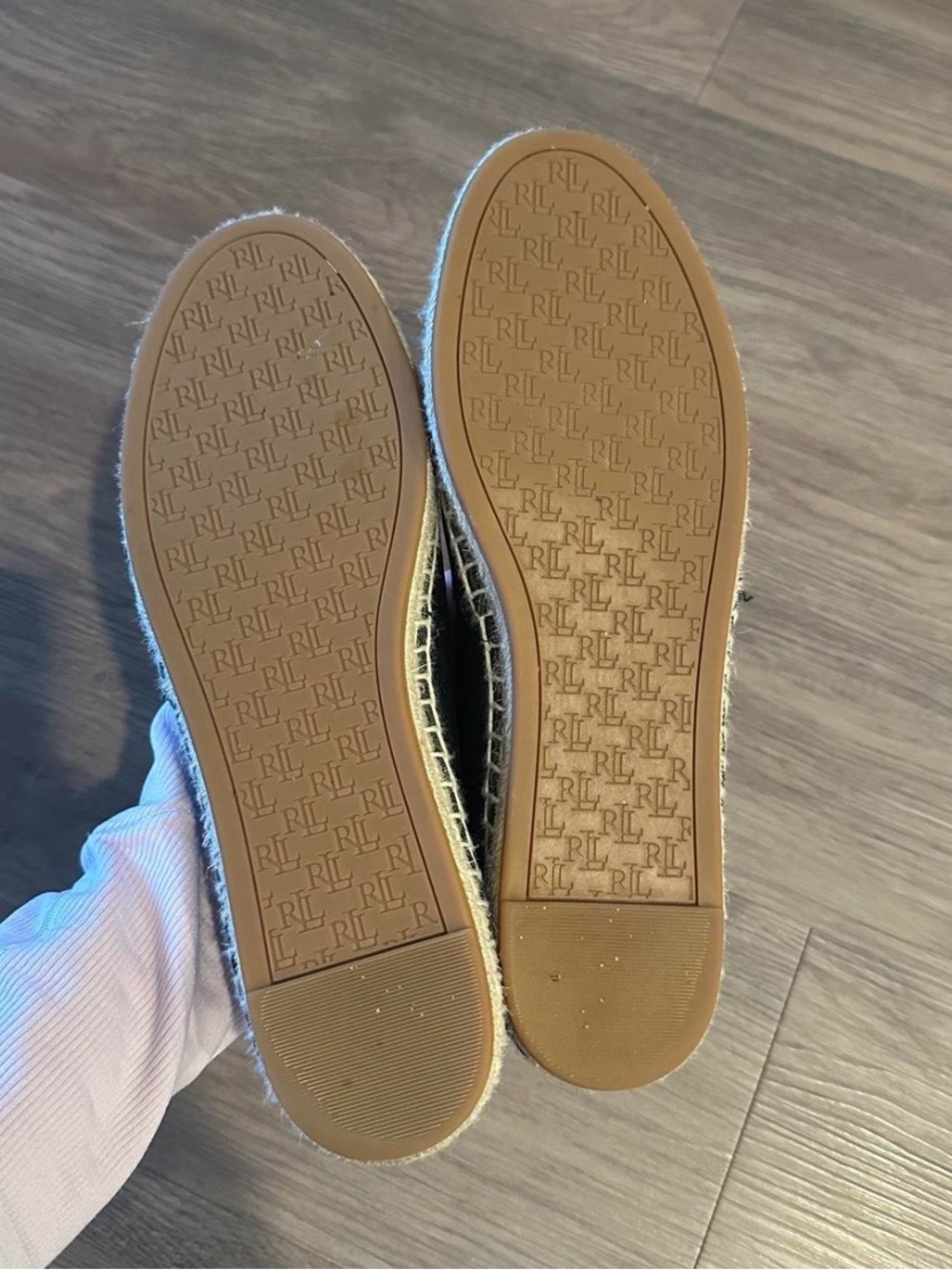 Ralph Lauren Cameryn IV Black Leather Espadrille Flats, US7.5 - Picture 2 of 8